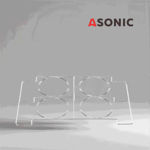 mbajtës bekeri laboratorik ASONIC 10L, aksesor i qëndrueshëm prej çeliku inox për pozicionim të sigurt të bekerëve të mëdhenj në pastrues ultrasonikë.
