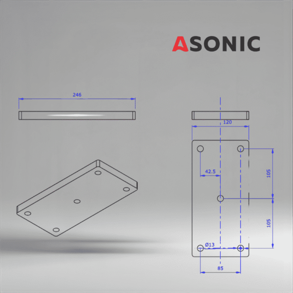 ASONIC HEATER-1000W-5screws-3 external ultrasonic cleaner reservoir heater