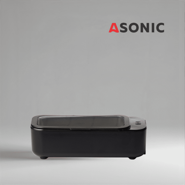 ASONIC HOME-450black banja ultrasonike, pastrues elegant dhe portativ për përdorim në shtëpi, i dizajnuar për aksesorë të përditshëm.