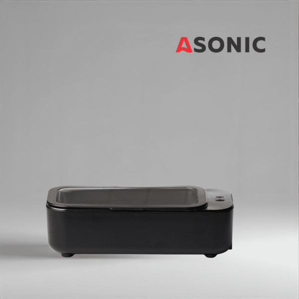 ASONIC HOME-450black ultrasonic cleaner, portable device for reliable home cleaning of small accessories.