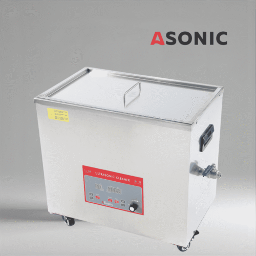 Pastrues ultrasonik industrial ASONIC 40L me kapak prej çeliku inox, i dizajnuar për përdorim profesional.