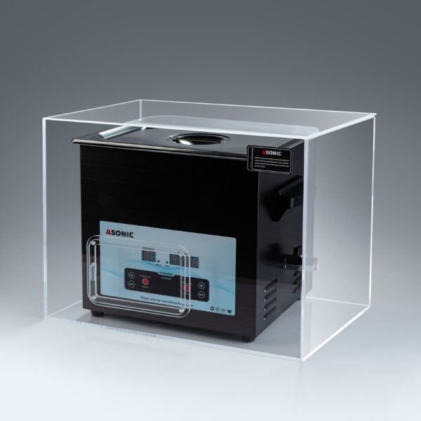Pastruese ultrasonike ASONIC 10L e vendosur brenda një kutie të heshtur që minimizon zhurmën gjatë funksionimit.
