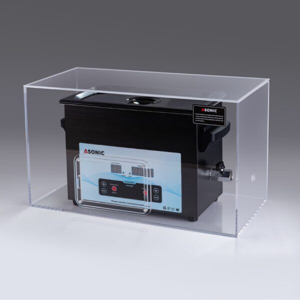 Pastrues ultrasonik ASONIC 5L i vendosur brenda një kutie të heshtur që minimizon zhurmën gjatë funksionimit.