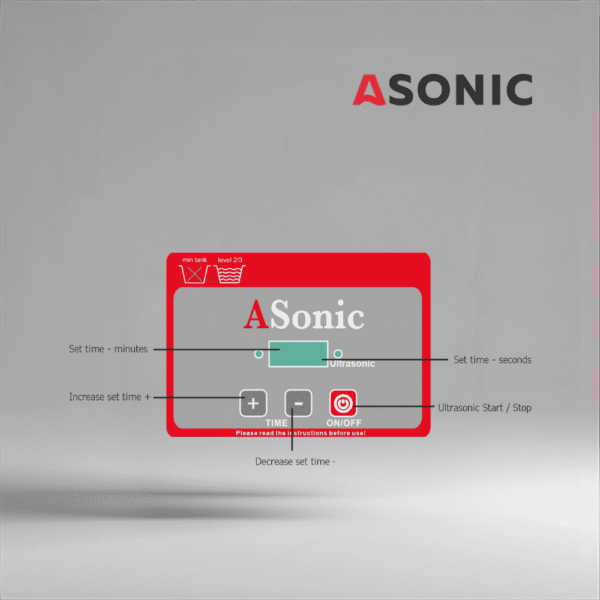 ASONIC PRO-08-40kHz-7 ASONIC PRO-08 ultrasonic cleaner, small 40kHz unit for jewelry, coins and household accessories.