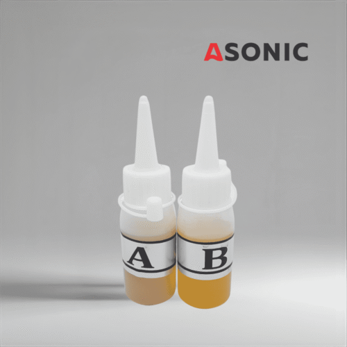 ASONIC Glue-AB, ngjitës dy-përbërës për ngjitjen e sigurt të transduktorëve ultrasonikë në tanket e pastrimit.