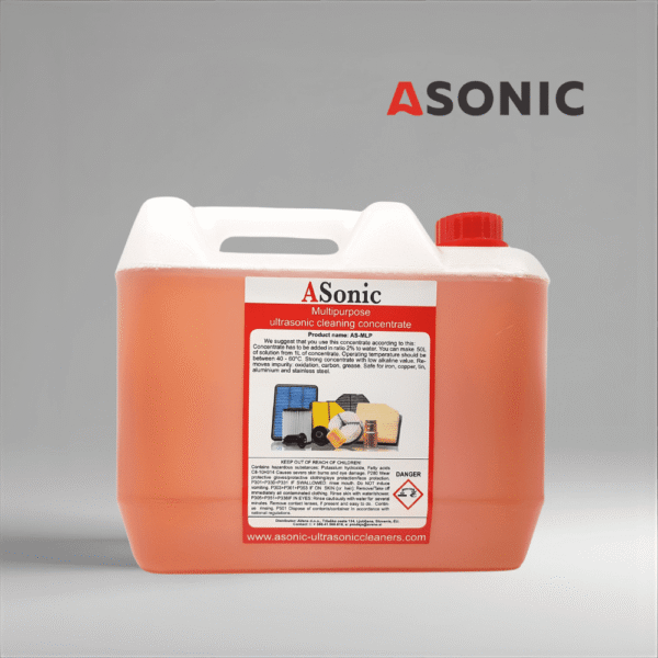 ASonic AS-MLP-5 SONIC AS-MLP-5 detergjent ultrasonik me shumë qëllime, solucion universal 5L për detyra pastrimi industrial dhe laboratorik.