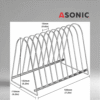 ASONIC record drying rack for 10 vinyl plates, durable stand for collectors to dry cleaned records safely.