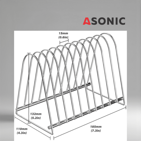 ASONIC record drying rack for 10 vinyl plates, durable stand for collectors to dry cleaned records safely.