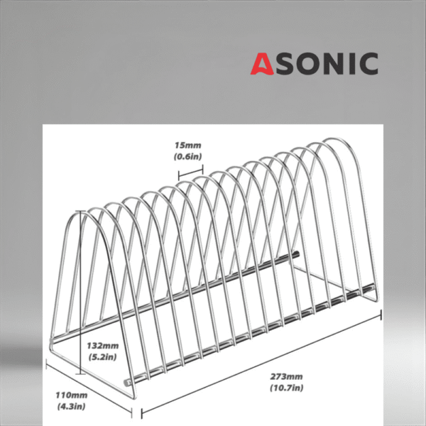 ASONIC record drying rack for 15 vinyl plates, stable stand for audiophiles to dry multiple LPs at once.